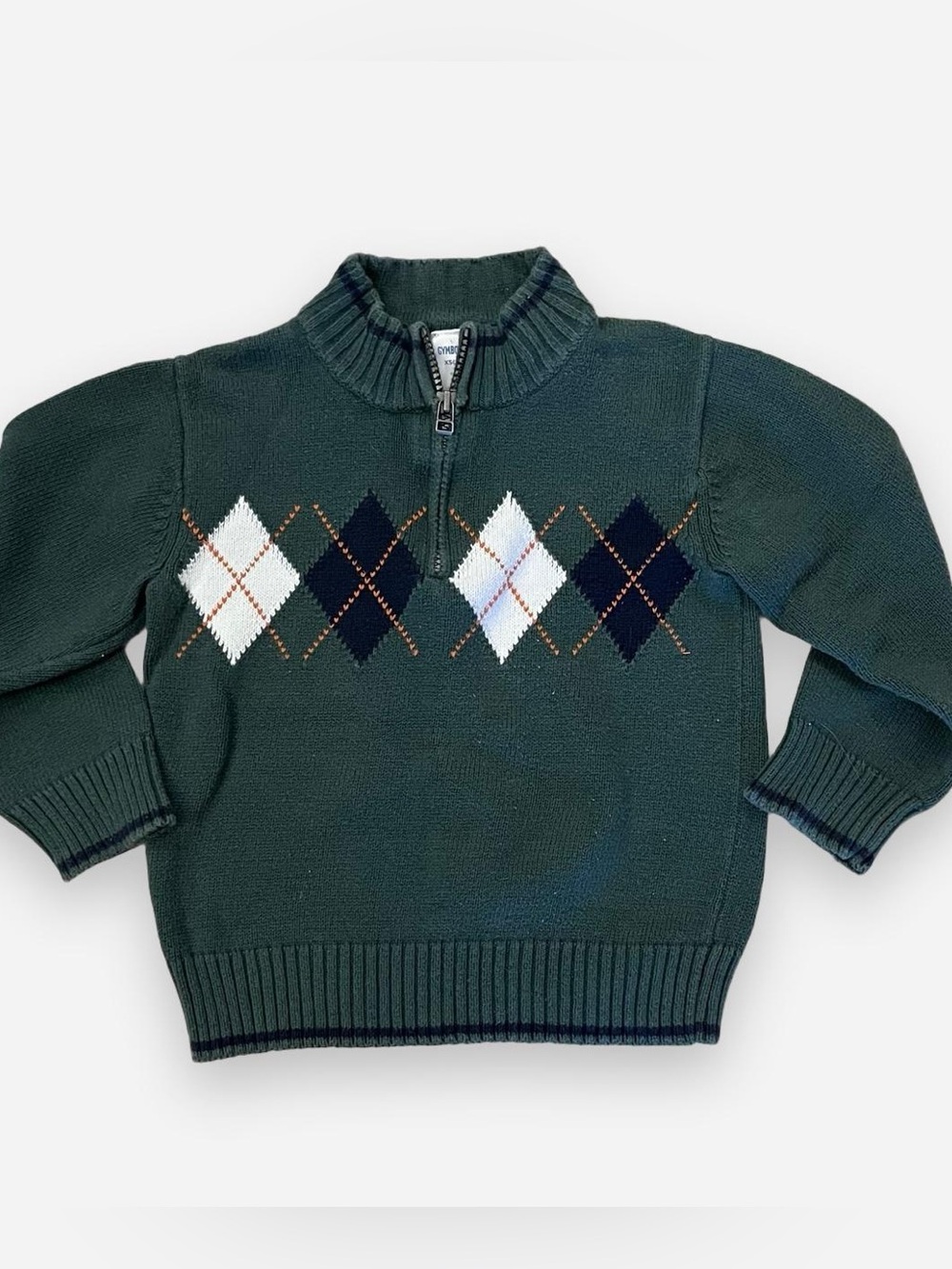 Gymboree Boys Argyle Quarter Zip Sweater